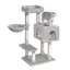Dogat Arbre à Chat Hauteur 98cm Arbre à Grimper Griffoir avec Plate-Forme Centre dactivités et Boule en Peluche Gris