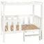 Lit pour chien panier canapé confortable 95,5 x 73,5 x 90 cm bois de pin solide blanc 02_0043049