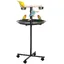 Perchoir perroquet - PawHut - 4 roulettes barres en bois 2 mangeoires en acier inoxydable plateau rond - Ø 60 x 111 cm - gris