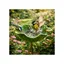 Piquet de jardin décoratif en métal fait main – Fleur avec bain pour abeilles et abreuvoir pour oiseaux