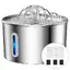 22 L Fontaine à eau pour Chat en Inox - 2 Modes - Ultra silencieuse - Avec 3 filtres et 3 éponge