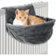Lit Suspendu pour Chat lit hamac en Peluche Amovible et Lavable Doux et Chaud avec Cadre en Fil métallique Gris-UISAVE