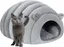 Niche Douillette pour Chat – Lit Dôme Moelleux avec Coussin Amovible pour Chiots et Petits Animaux