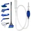 Kit de nettoyage daquarium 5 en 1 et nettoyeur de gravier daquarium - Pompe à siphon manuelle pour vider et remplacer votre eau