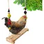 Balançoire pour poulailler - OKZ® - Bois naturel - Longueur 40 cm - Corde et perles de bois - Non toxique