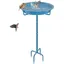 Bain-Abreuvoir et Mangeoire pour Oiseaux Extérieur - 92CM en Fonte Métallique - Design Vintage Bleu
