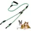 Laisse double pour chien - Laisse avec deux cordes - Protection anti-emmêlement amovible - Vert CAMION