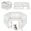 Barrière Pliable à 6 Panneaux pour Animaux COSTWAY Enclos dExercice Portable avec Porte à Verrouillage Sécurisé Intér Extér