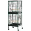 Grande Cage à Oiseaux sur pied double avec mangeoires perchoirs plateau amovible roulettes - Dim. 515L x 50l x 140H cm
