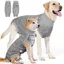 INF Combinaison de Rétablissement pour Chien : Body Respirant Post-Opératoire Anti-Léchage Gris XL