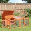 Clapier en bois de pin - vidaXL - 144x123x675 cm - Brun - Toit résistant à leau - Parois grillagées