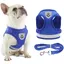 Harnais en maille pour animaux de compagnie Harnais anti-fugue pour chien avec boucle auto-agrippante réfléchissante (Grand Bleu)