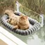 Hamac pour chat fenêtre - ULISEM - Pliable - Gris - Réversible - Lavable en machine - Supporte 18 kg - Taille M