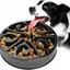 Anti Glouton Chien Gamelle d'alimentation Lente avec Base Antidérapante Favorise Une Alimentation Saine Et Une Digestion Lente Noir
