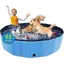 Piscine Pliable surdimensionnée en Dur Portable pour Chiens Chats et s Animaux domestiques Bleu 160cm