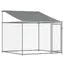 (41053)Niche/enclos pour chiens CHICCage pour chien avec toit et porte gris 2x2x2 m acier galvanisé FR
