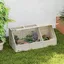 Maison enclos cage pour petit animal tortue en bois avec couvercle ouvrable loquets 2 espaces distincts bois naturel