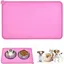 Tapis de gamelle pour chien tapis en silicone antidérapant 48 x 30 cm