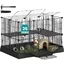 Enclos pour petits animaux à 2 niveaux 35 panneaux - 93 x 63 x 615 cm - Convient pour lapins et cochons dInde