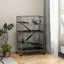 Cage pour rongeurs Multifonction 4 Plateformes 3 rampes 4 Portes dim. 80L x 52l x 128H cm acier Gris argenté Noir