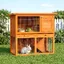Clapier à lapin cage à lapin 2 étages plateau coulissant rampe et toit ouvrant 90L x 45l x 80H cm