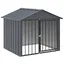 Maison SoldesNiche pour chien avec toit noir 117x103x102 cm acier galvanisé - Utilisation Polyvalente 026_54261417