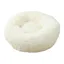 Lit Rond Donut Pour Chien Chat En Peluche Apaisant Comfy Tapis Couchage Panier Blanc 40cm