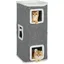 Tour pour chat 4 niveaux arbre à chat stable boules de jeu plateforme supérieure bord en peluche 41x 41 x 100 cm gris