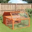 Cage/Clapier marron 117,5x97x47,5 cm - bois de pin massif SS00036234