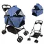 XJING Poussette pour chiens et chats de taille moyenne pliable et pivotante à 360° 20 kg (Bleu)