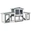 Cage/Clapier large d'extérieur Gris et blanc 204x45x85 cm Bois SS00075203
