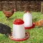 IDMARKET Lot mangeoire 3 KG et abreuvoir 3L pour poules et volailles MANGEOIRE