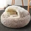 Grotte pour chat chiot et chien petite et moyenne taille - Igloo pour chat apaisant chaud et Marron#Plush-35cm CORBEILLE