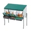 Pondoir pour Poules à 3 Compartiments avec Pieds Couvercle Extérieur pour Poulailler Acier Galvanisé Durable Couleur: Vert
