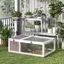 Maison enclos cage habitat pour petit animal tortues avec 2 espaces 91 x 605 x 32 cm bois massif marron clair