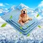 Tapis rafraîchissant pour chien couverture/tapis en fibre de soie glacée pour animaux de compagnie lavable et portable70 cm×50 cm