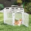 Barrière Pliable À 6 Panneaux Pour Animaux Costway Parc Pour Chien Portable Avec Porte Sécurisée Piquets De Sol Intérieur Extérieur