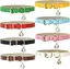 Lot de 8 colliers pour chat en cuir avec clochettes et boucles en mtal poli durables et rglables faits la main Label