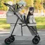 MIPAN.Double Couche Poussette Chien Chat- Pliable - Avce Ceinture de Sécurité + Animaux Voyage Poussette - 67 x 50 x 95 cm - Gris