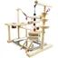Aire de jeux pour oiseaux échelle pivotante interactive colorée aire de jeux en bois pour perroquets avec mangeoire pour