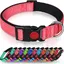 Collier pour Chien Collier en Nylon Réfléchissant Réglable Classique avec Rembourré Doux Respirant Mesh pour Grands Chiens L Rose