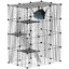 Cage pour chat dintérieur parc pour chat en acier à 4 niveaux DIY avec 5 portes hamac 1-3 chats 105 x 70 x 140 cm noir