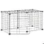 Cage animaux de compagnie à 8 panneaux porte - vidaXL - acier enduit de poudre - noir - 35 x 35 cm coc74h727