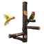 Perchoir en bois pour oiseaux - OKZ® - Bois naturel - Sable de quartz - Hauteur 30 cm - Branches latérales 10 cm