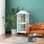Volière cage à oiseaux sur roulettes design maison mangeoires perchoirs portes plateaux excréments amovibles métal