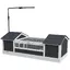 Maison tortue terrestre extérieure enclos tortue 2 niches support de lampe réglable bois massif 120 x 565 x 43 cm gris