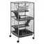 Cage pour Petits Animaux Portable à 4 Niveaux Cage Chinchilla Cage Furet avec Roulettes 2 Portes 3 Rampes Hamac et Plateau