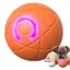 Balle intelligente roulante pour chien et chat, jouet interactif, résistant aux morsures, avec lumière - Orange