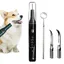 Nettoyeur de dents sonique pour animaux de compagnie outil anti-tartre pour chien éliminateur de plaque dentaire（Noir）