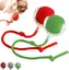Lot de 2 jouets interactifs pour chat, balles roulantes rayées rechargeables USB, jouets tournants automatiques - Rouge & Vert